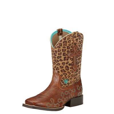 Ariat Crossroads - Western Laarzen Bruin / Leopard Kinderen - 29201-422